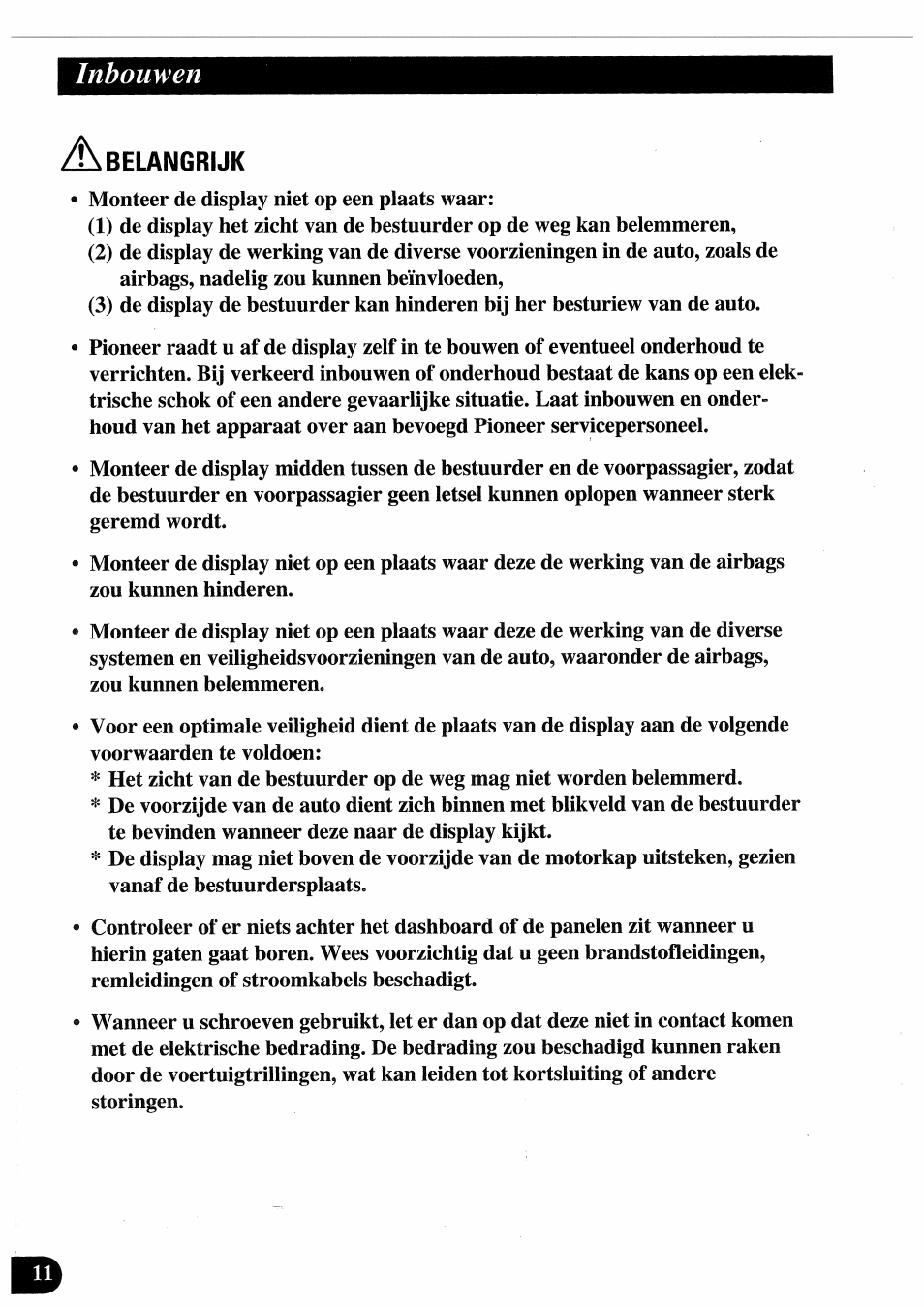 Inbouwen | Pioneer AVD-505 User Manual | Page 102 / 110
