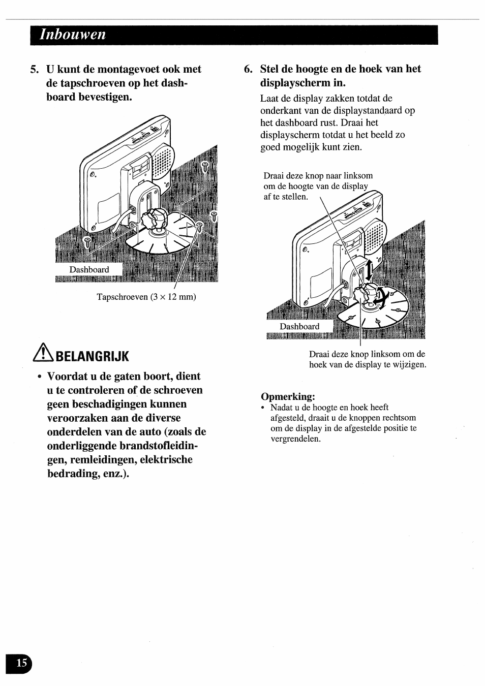 Inbouwen | Pioneer AVD-505 User Manual | Page 106 / 110