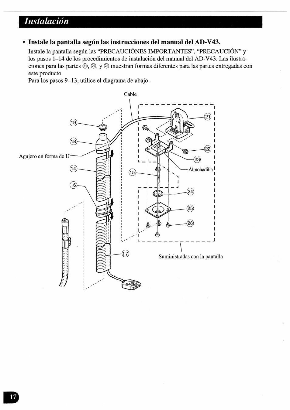 Instalación | Pioneer AVD-505 User Manual | Page 36 / 110