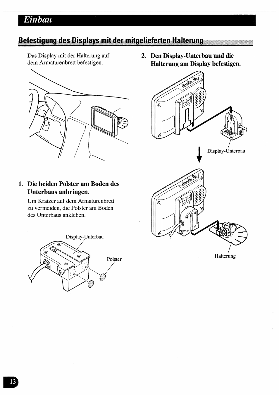 Einbau | Pioneer AVD-505 User Manual | Page 50 / 110