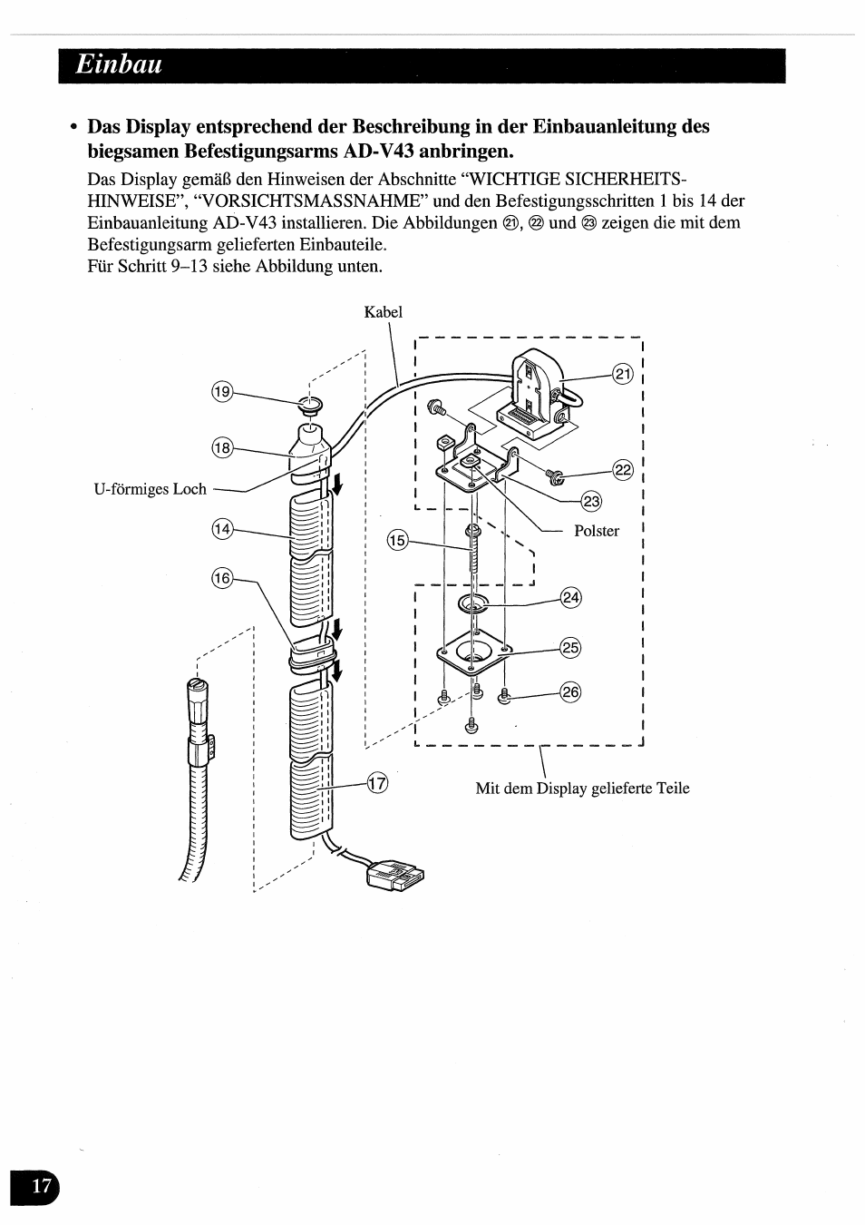 Einbau | Pioneer AVD-505 User Manual | Page 54 / 110