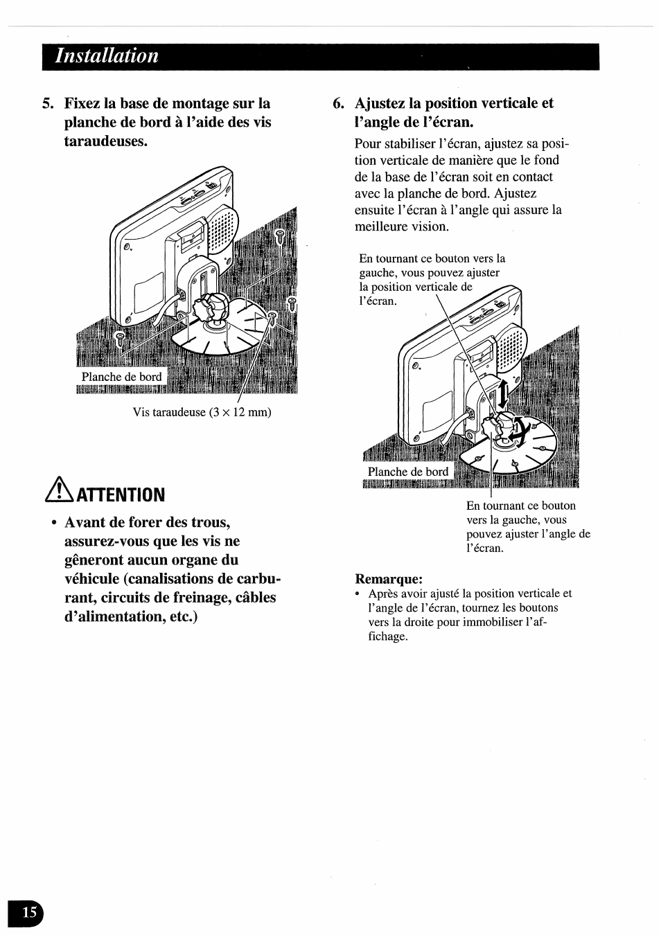 Zîianention, Installation | Pioneer AVD-505 User Manual | Page 70 / 110
