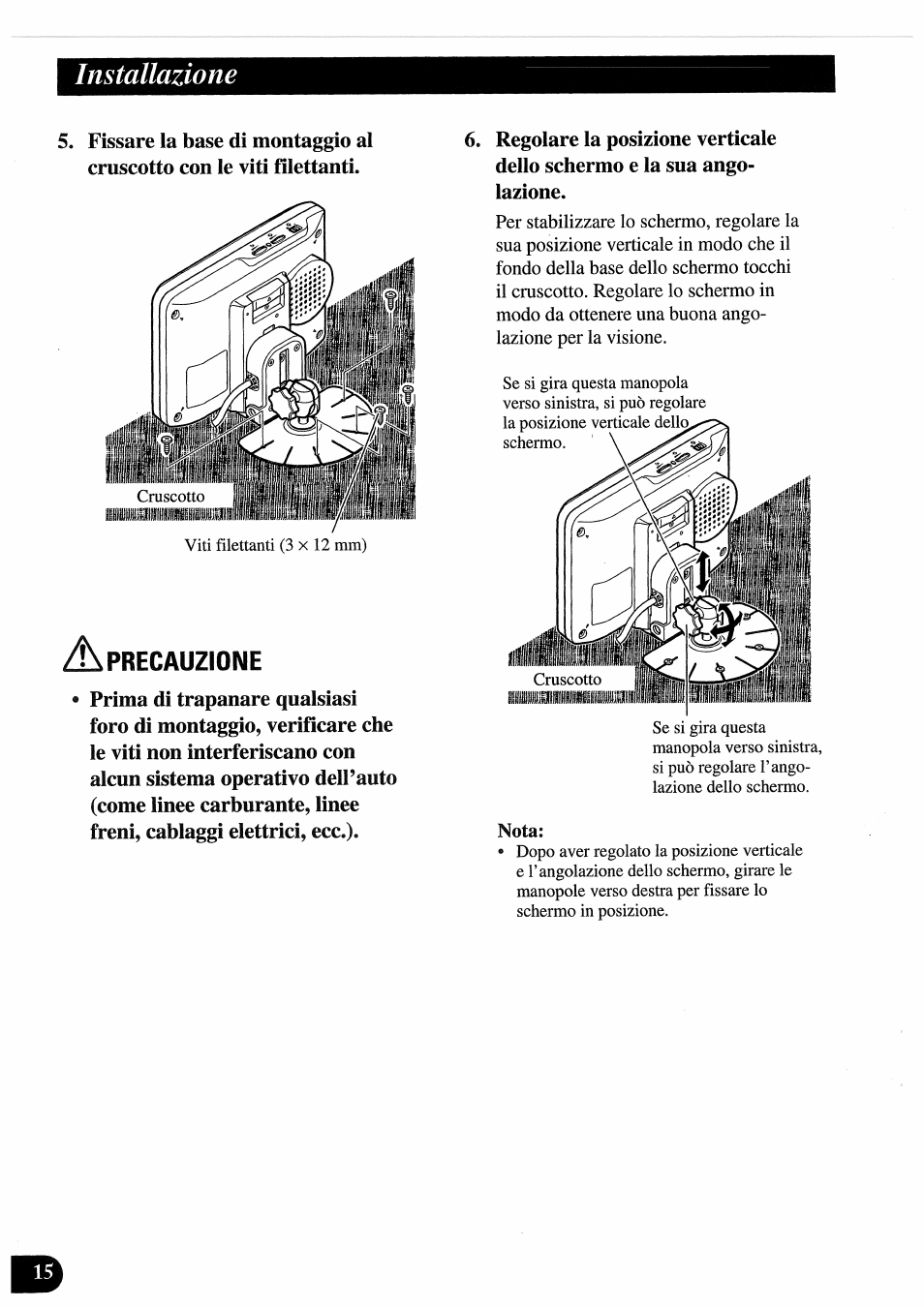 A precauzione, Installazione | Pioneer AVD-505 User Manual | Page 88 / 110