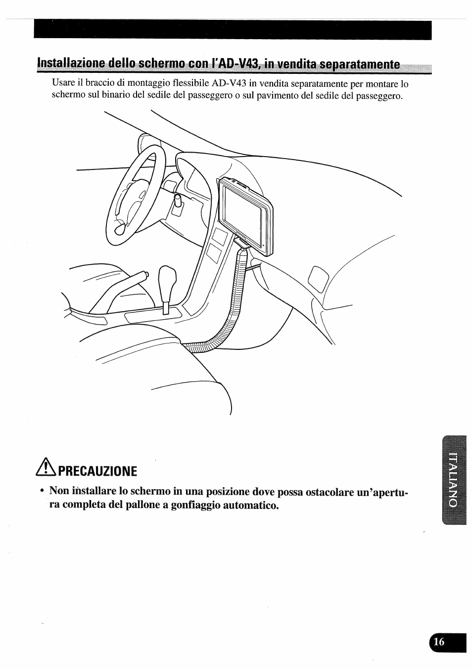 Precauzione | Pioneer AVD-505 User Manual | Page 89 / 110