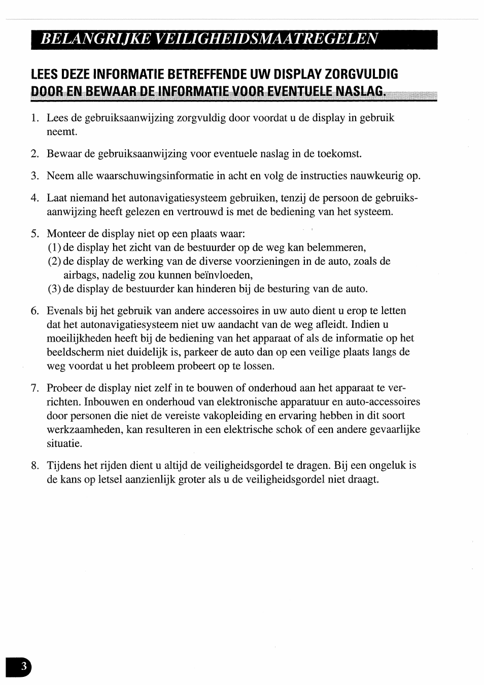 Belangrijke veiligheidsmaatregelen | Pioneer AVD-505 User Manual | Page 94 / 110