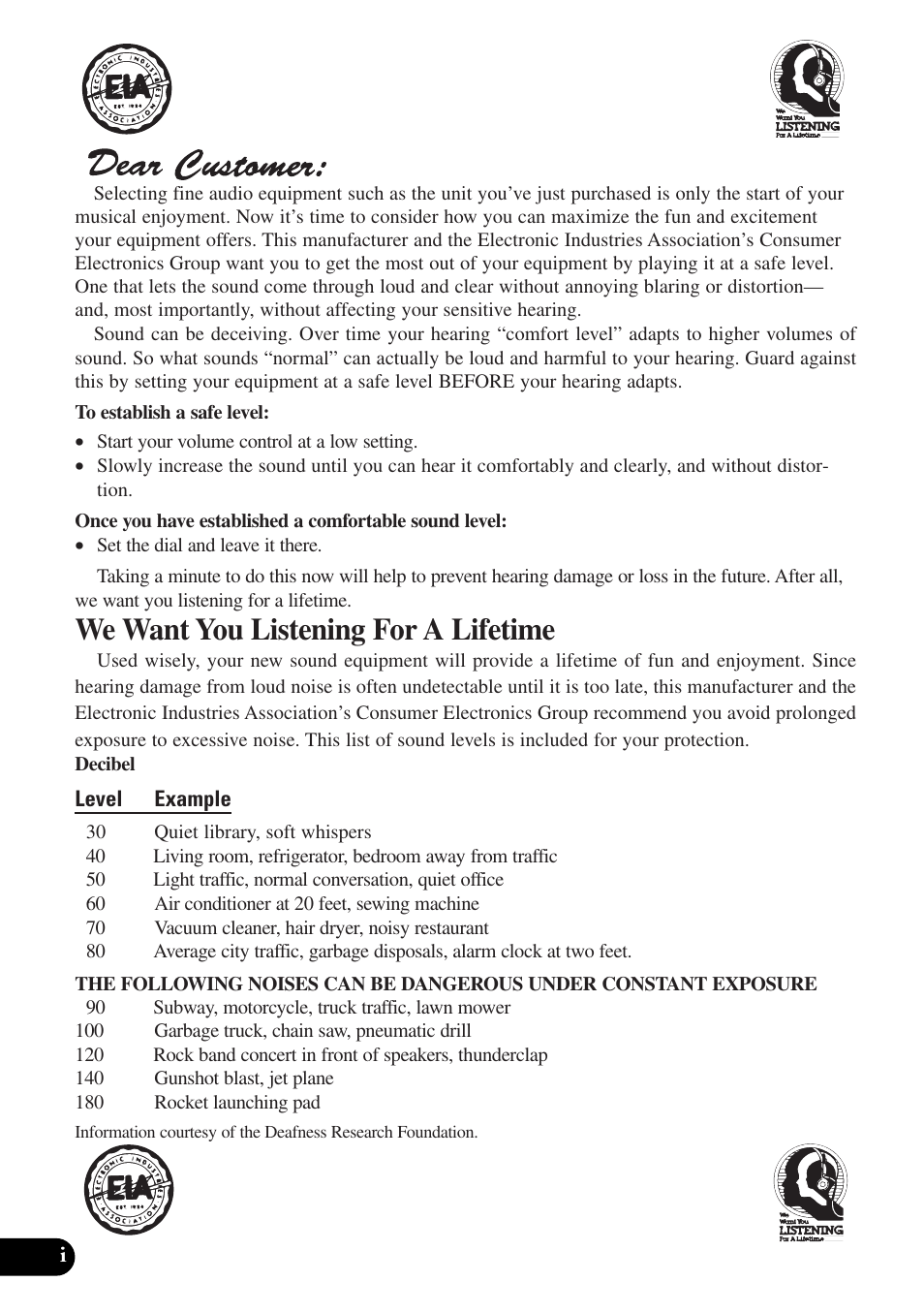 We want you listening for a lifetime | Pioneer AVX-P7300DVD User Manual | Page 2 / 80