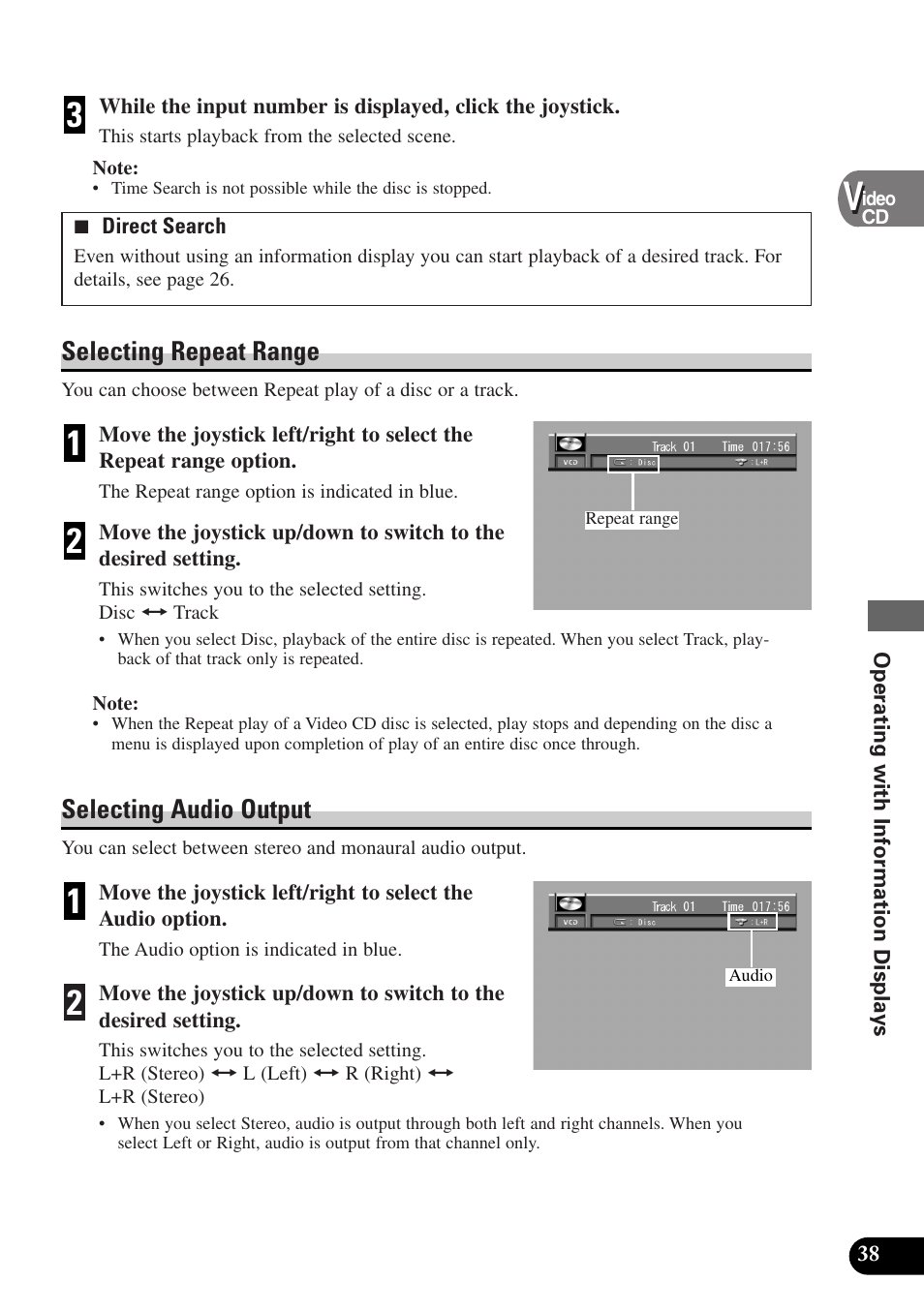 Selecting repeat range, Selecting audio output | Pioneer AVX-P7300DVD User Manual | Page 43 / 80