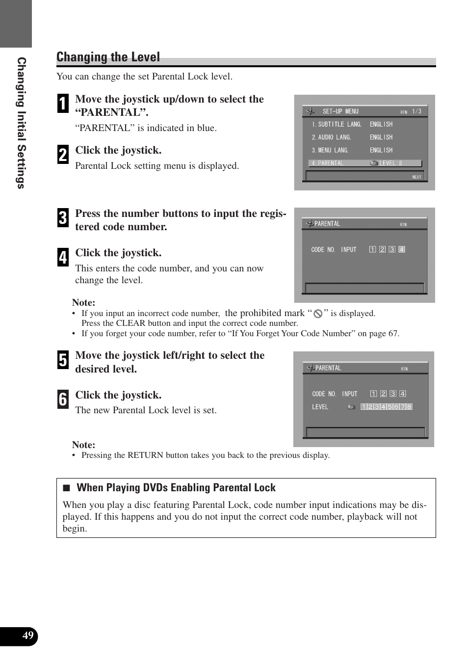 Changing the level | Pioneer AVX-P7300DVD User Manual | Page 54 / 80