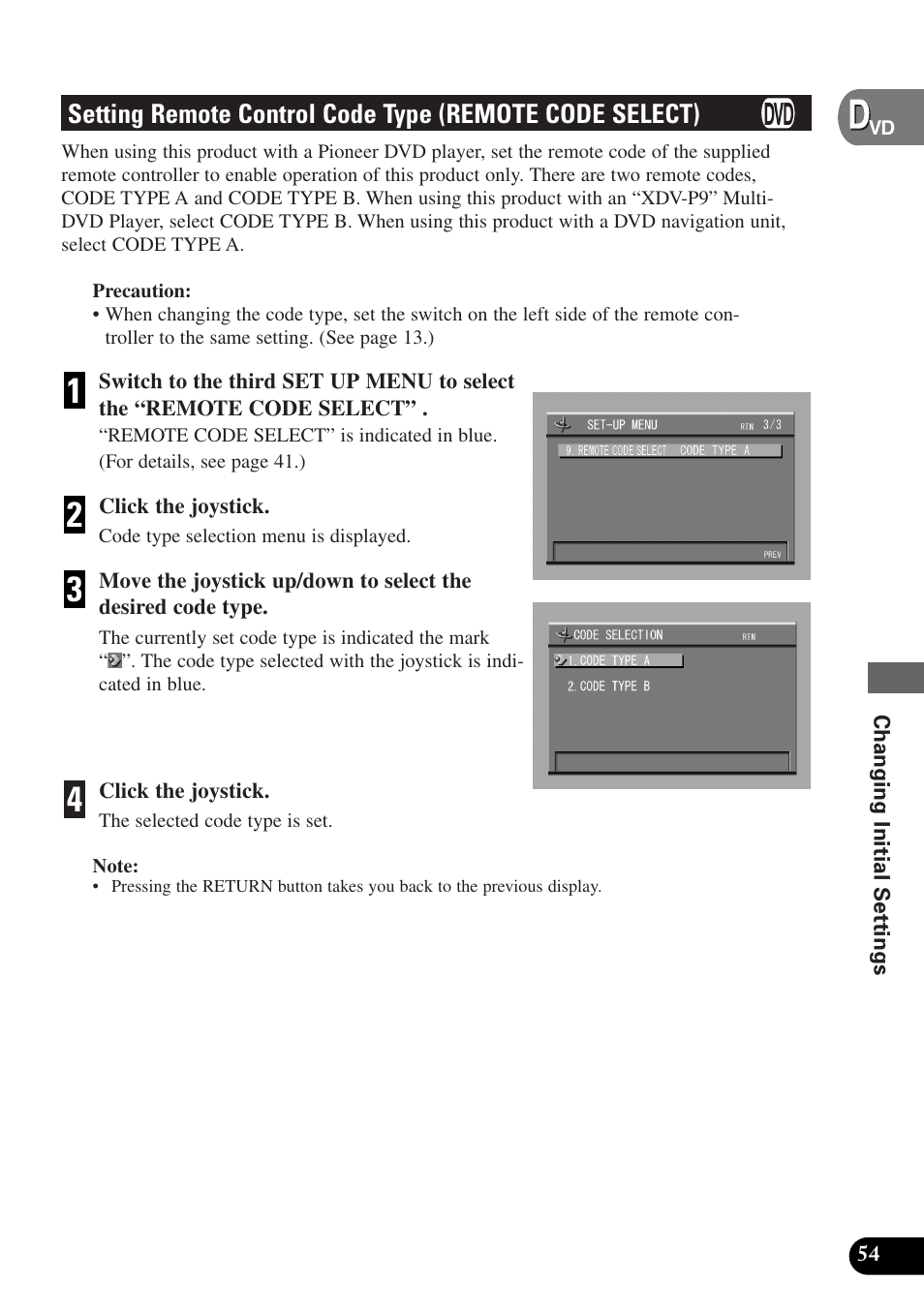 Setting remote control code type, Remote code select) | Pioneer AVX-P7300DVD User Manual | Page 59 / 80