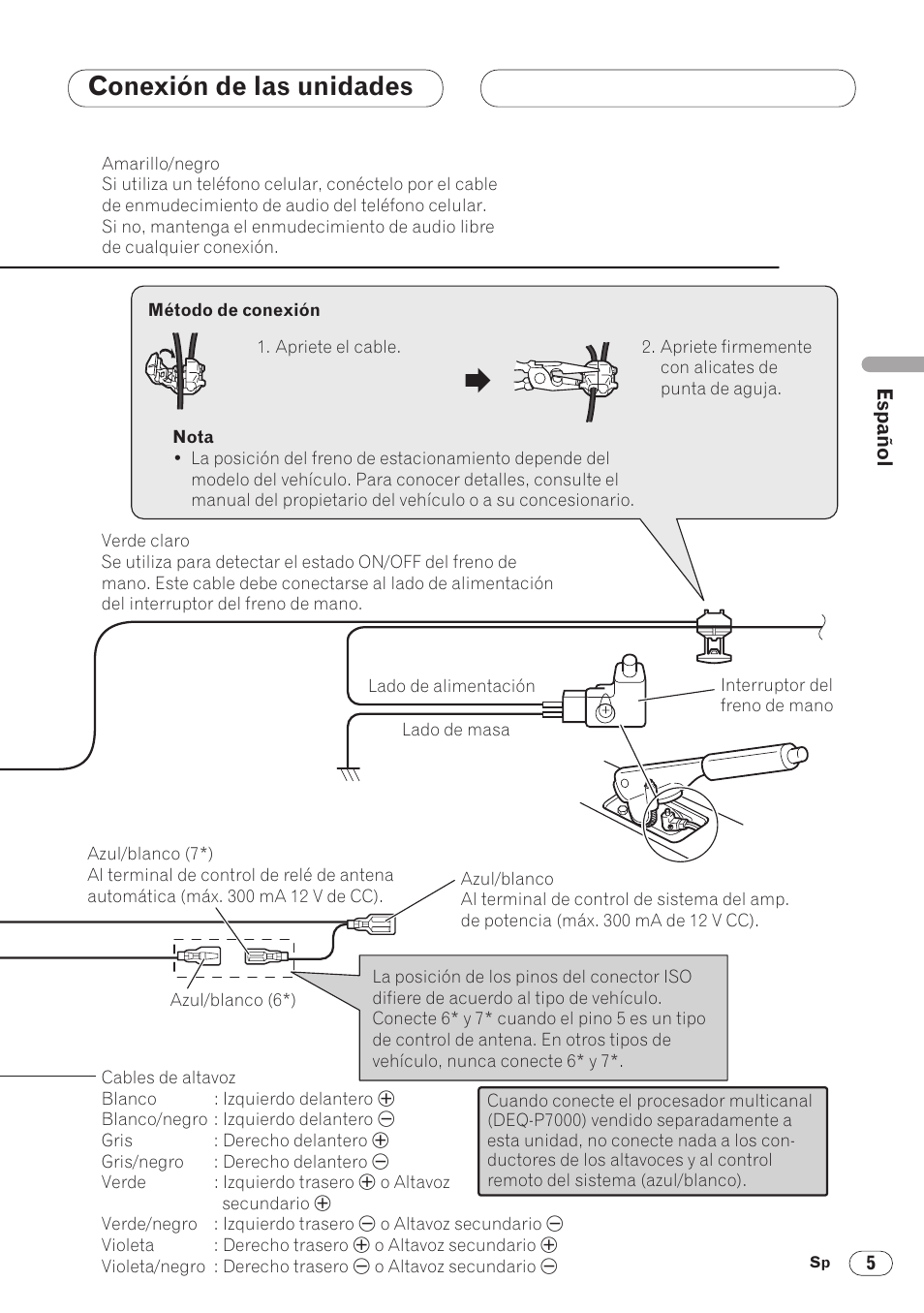 Conexión de las unidades | Pioneer DVH-P5000MP User Manual | Page 19 / 88