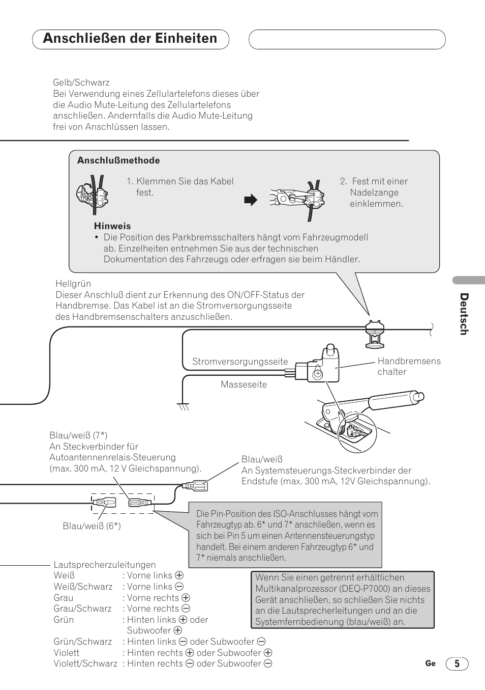 Anschließen der einheiten | Pioneer DVH-P5000MP User Manual | Page 33 / 88