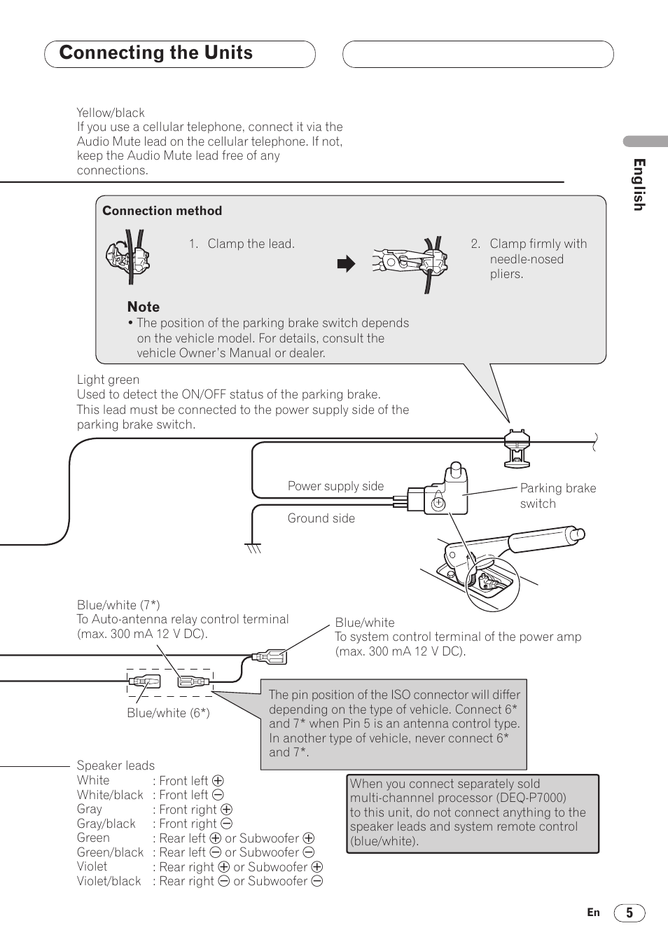 Connecting the units | Pioneer DVH-P5000MP User Manual | Page 5 / 88
