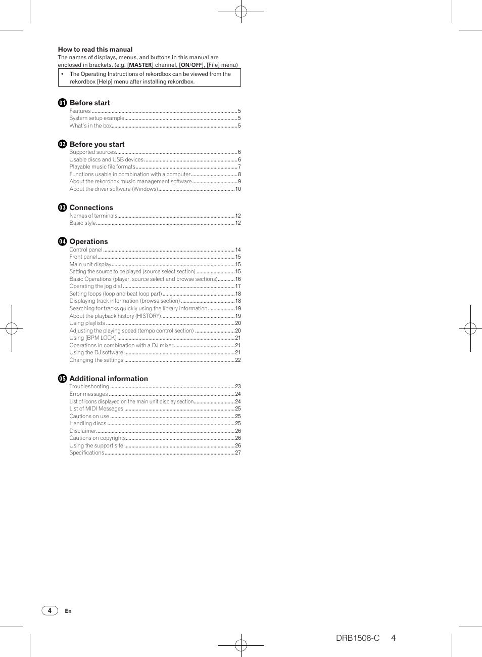 Operating instructions, Multi player | Pioneer CDJ-350 User Manual | Page 4 / 84
