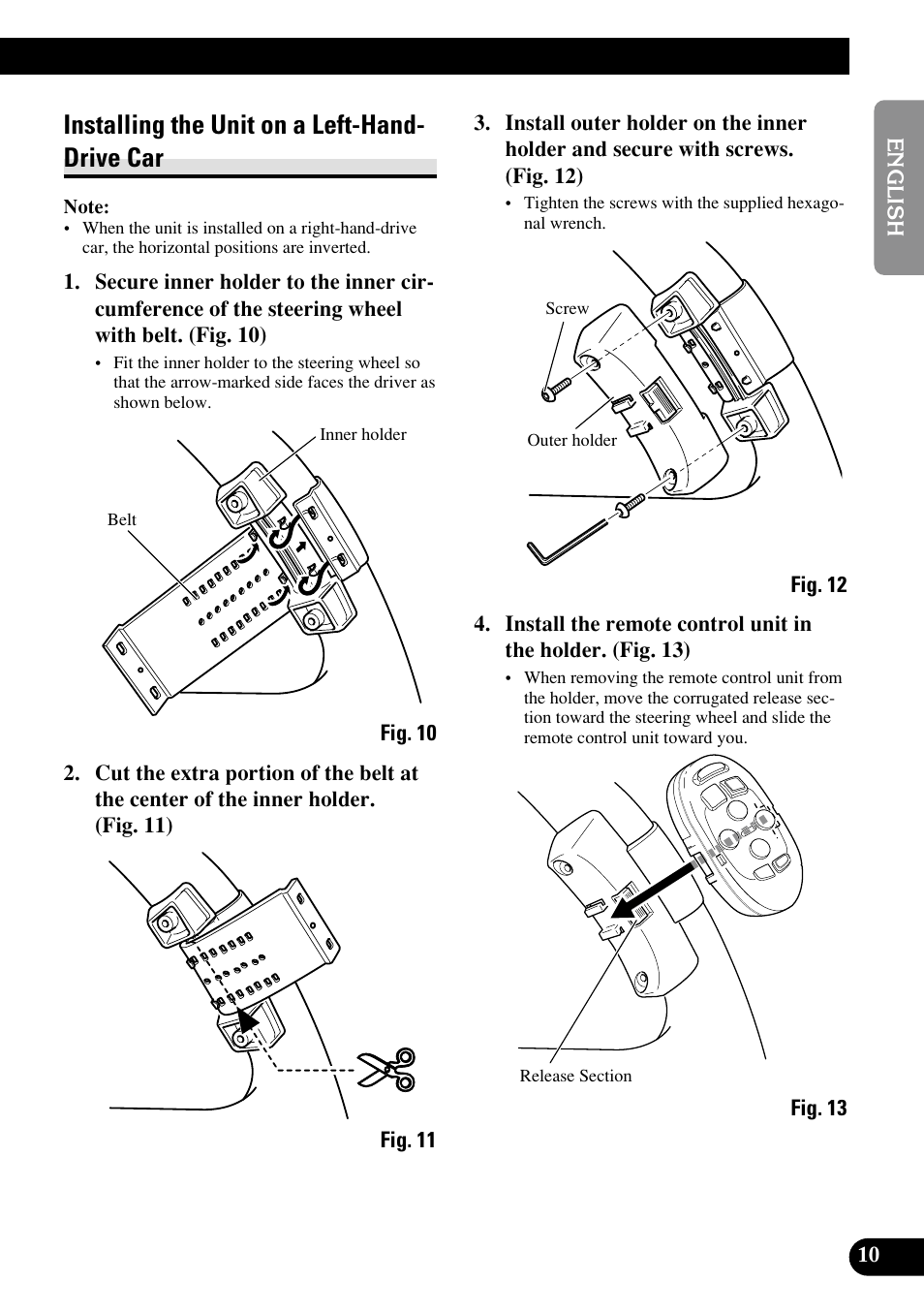 Installing the unit on a left-hand- drive car | Pioneer KEH-P7020R User Manual | Page 11 / 64