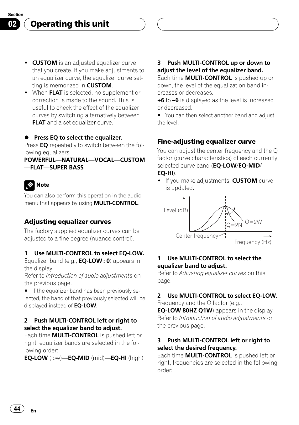 Operating this unit | Pioneer DVH-P5000UB User Manual | Page 44 / 96