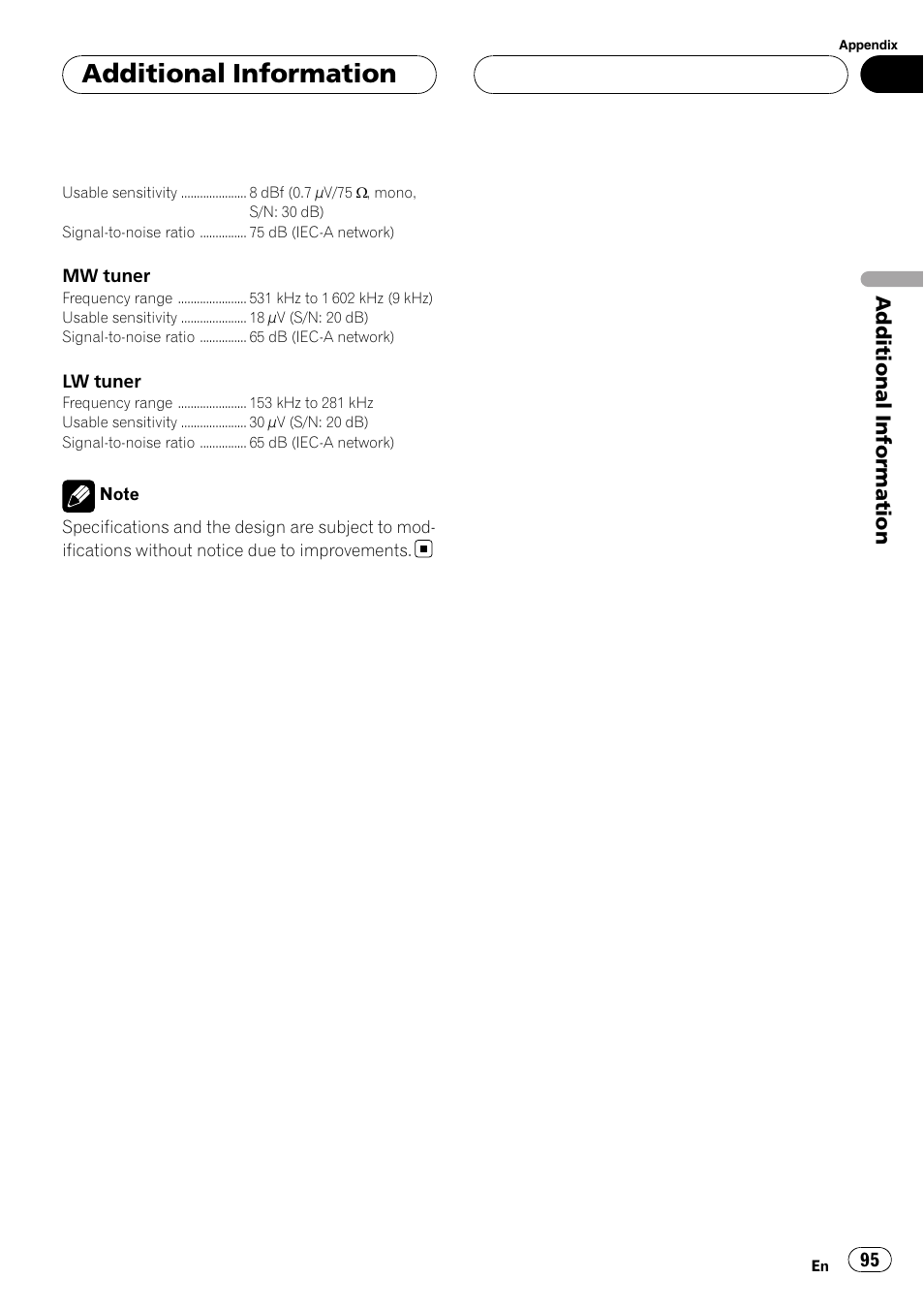 Additional information | Pioneer DVH-P5000UB User Manual | Page 95 / 96