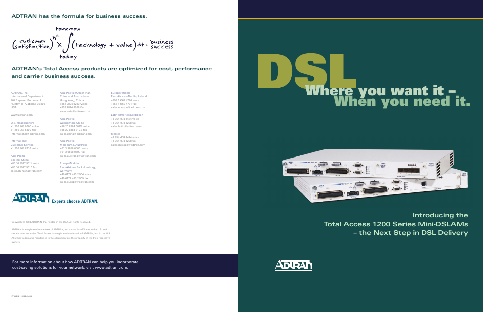Where you want it – when you need it | ADTRAN 1200 Series User Manual | Page 4 / 4