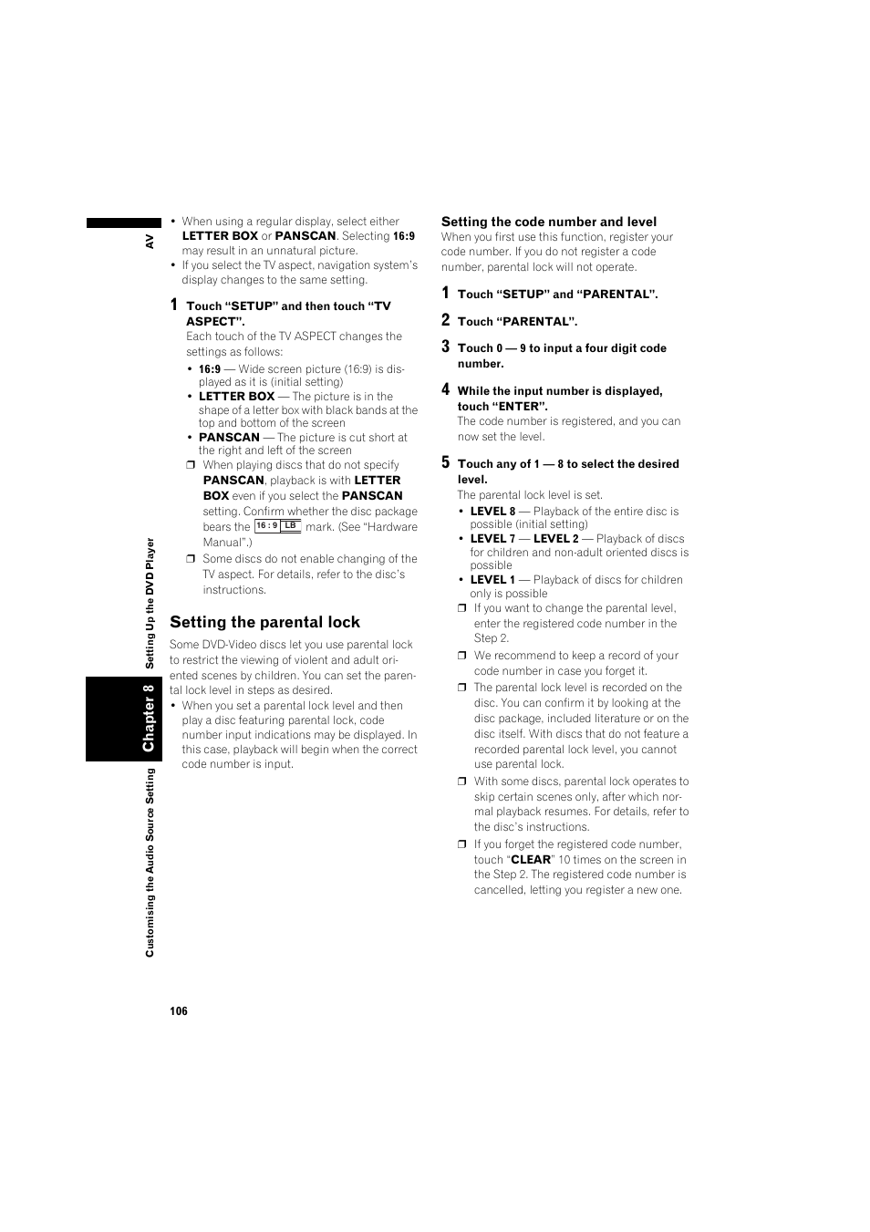 Setting the parental lock 10, Setting the parental lock | Pioneer AVIC-X1BT User Manual | Page 108 / 155
