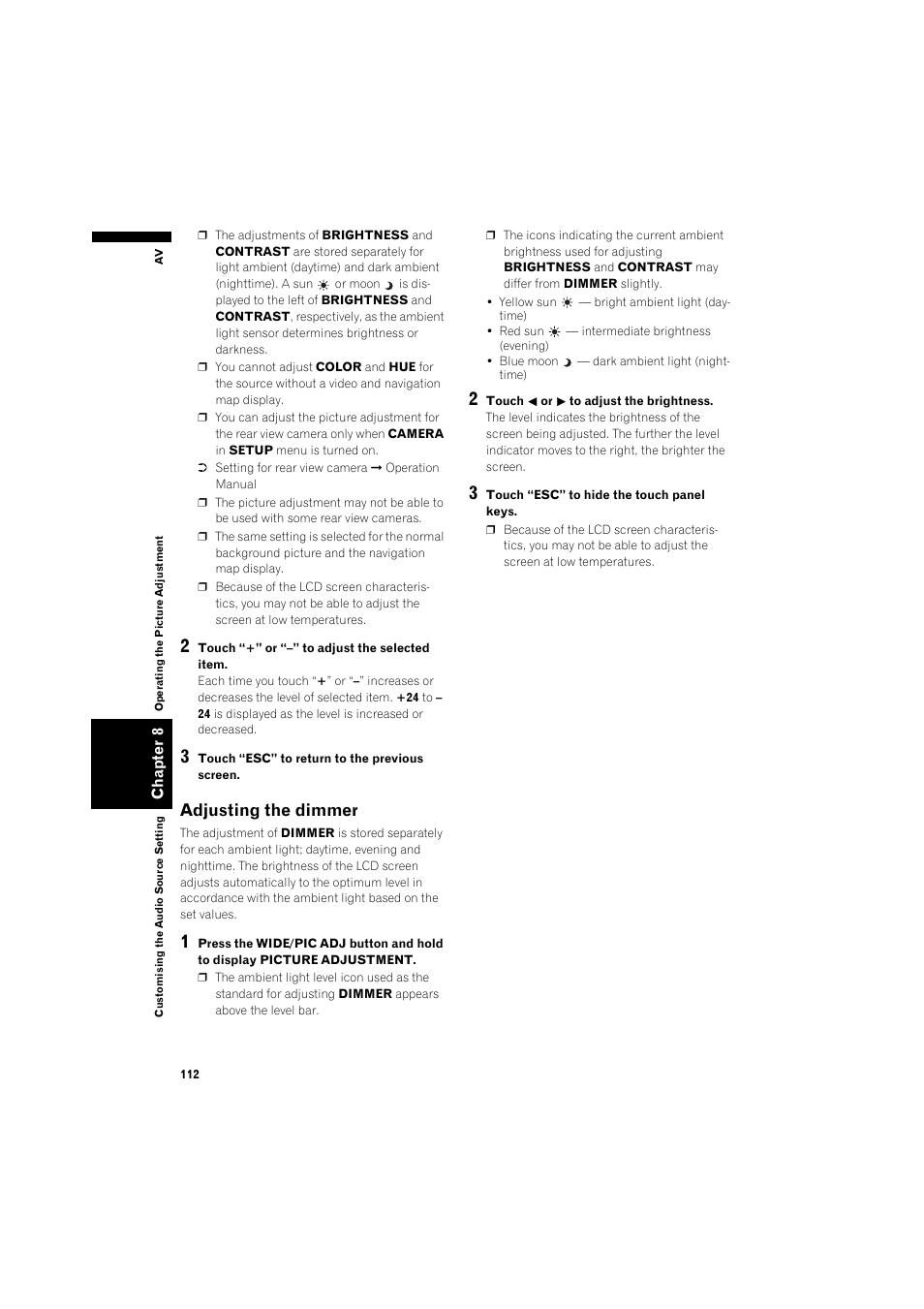 Adjusting the dimmer 11, Adjusting the dimmer | Pioneer AVIC-X1BT User Manual | Page 114 / 155