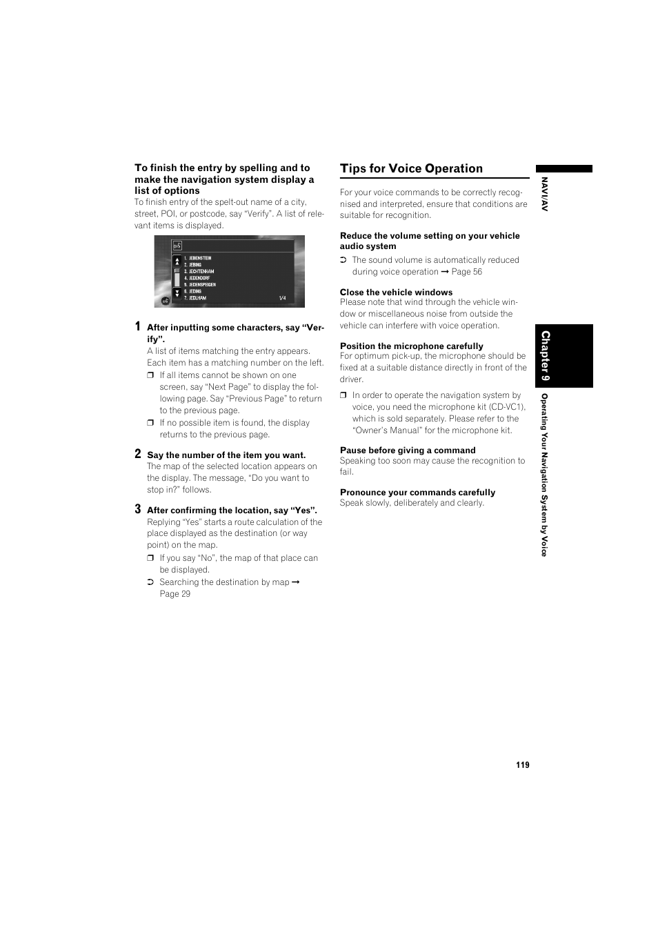 Tips for voice operation 11, Tips for voice operation | Pioneer AVIC-X1BT User Manual | Page 121 / 155