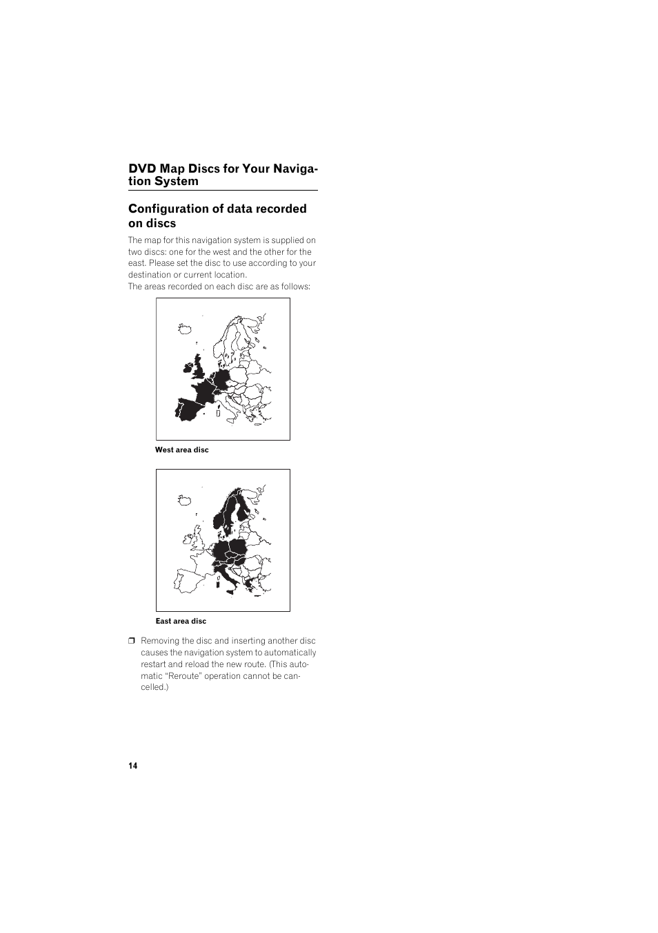 Dvd map discs for your navigation system, Configuration of data recorded on discs | Pioneer AVIC-X1BT User Manual | Page 16 / 155