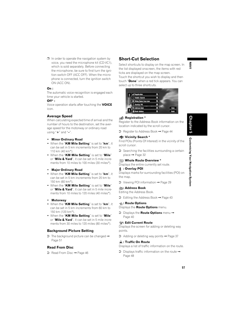 Short-cut selection | Pioneer AVIC-X1BT User Manual | Page 59 / 155