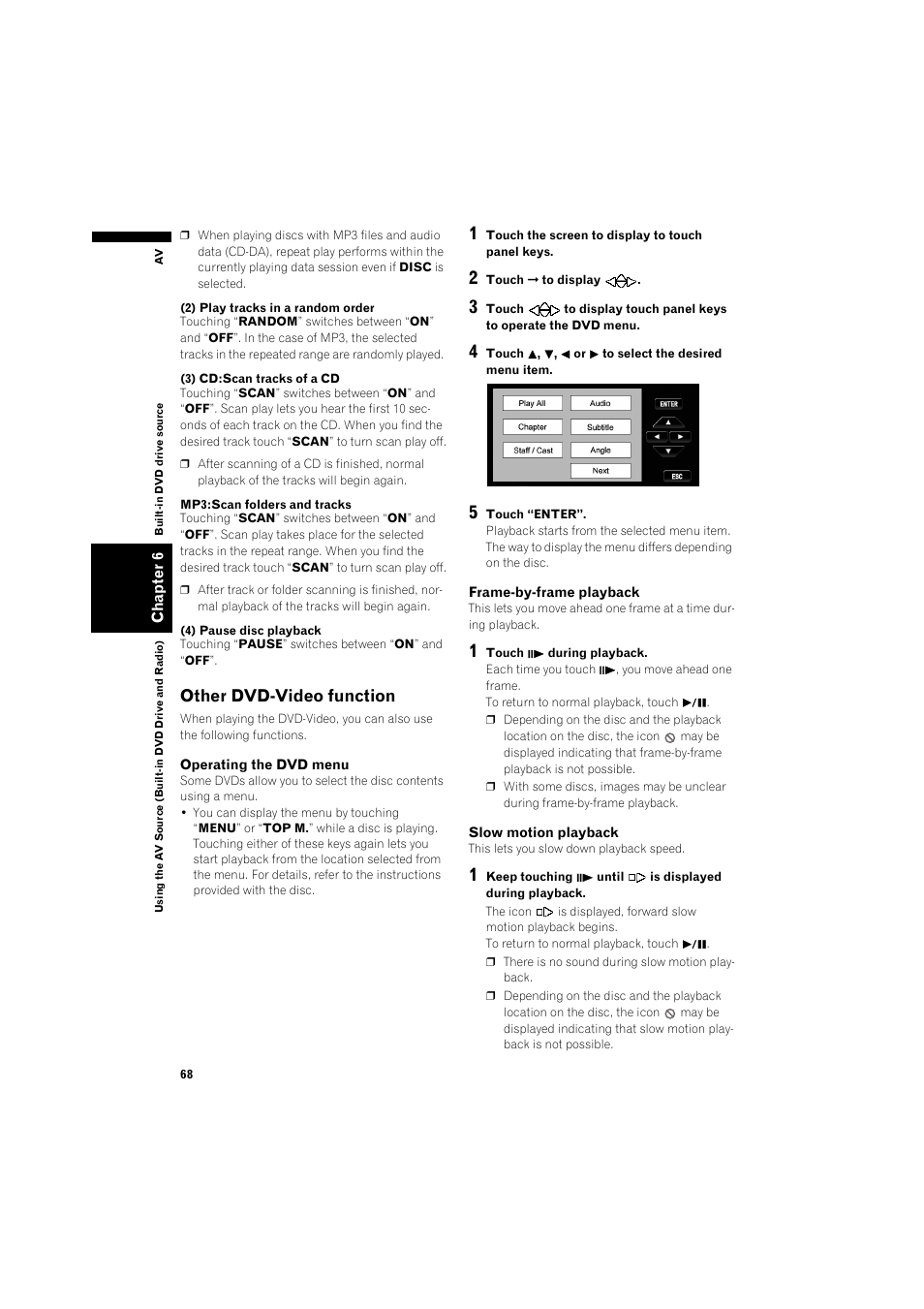 Other dvd-video function 68, Other dvd-video function | Pioneer AVIC-X1BT User Manual | Page 70 / 155