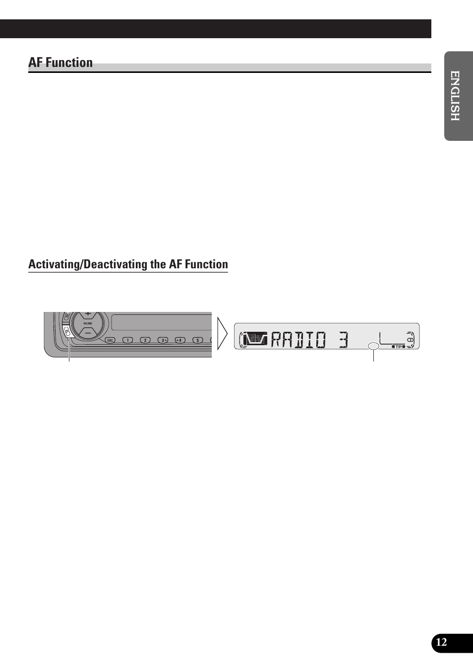 Af function, Activating/deactivating the af function | Pioneer KEH-P4010RB User Manual | Page 13 / 100