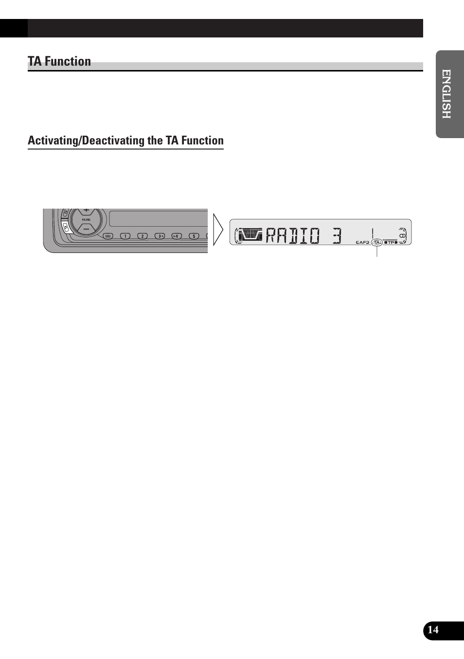 Ta function, Activating/deactivating the ta function | Pioneer KEH-P4010RB User Manual | Page 15 / 100