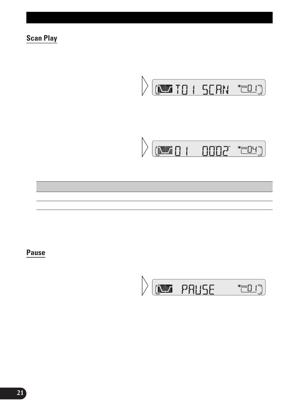 Scan play, Pause, Using multi-cd players | Pioneer KEH-P4010RB User Manual | Page 22 / 100