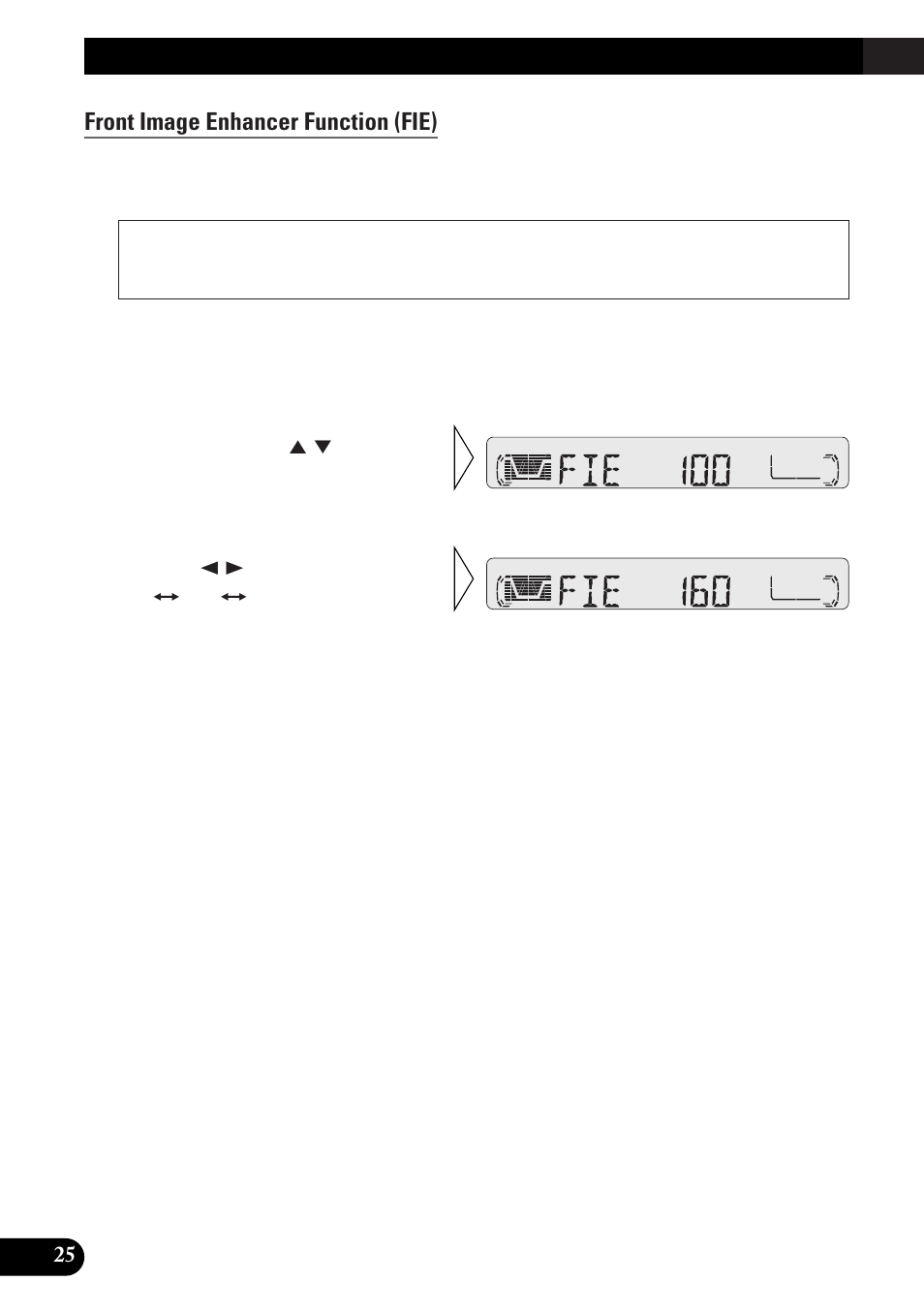 Front image enhancer function (fie), Audio adjustment | Pioneer KEH-P4010RB User Manual | Page 26 / 100