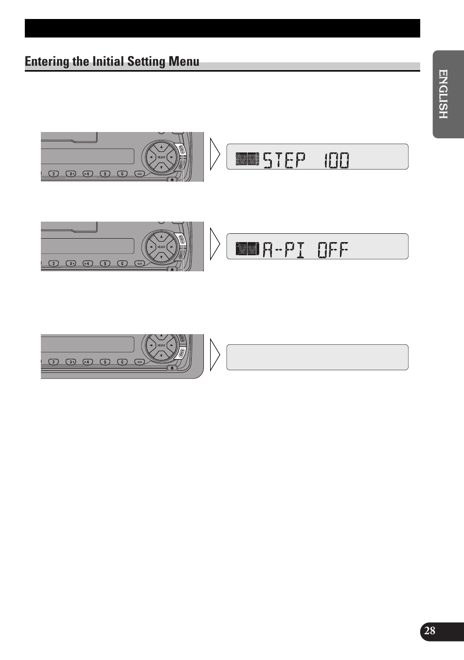 Initial setting, Entering the initial setting menu | Pioneer KEH-P4010RB User Manual | Page 29 / 100