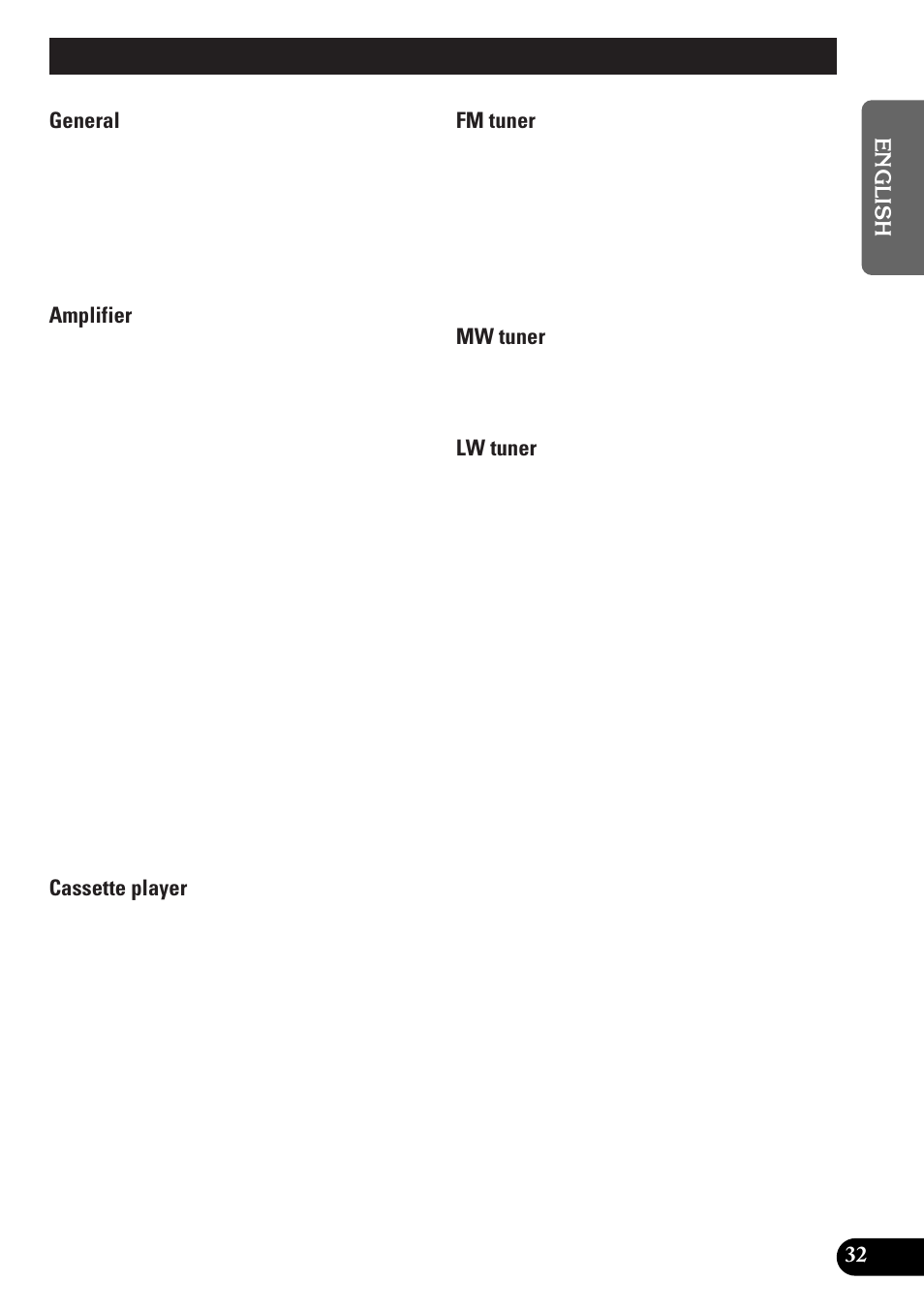 Specifications | Pioneer KEH-P4010RB User Manual | Page 33 / 100