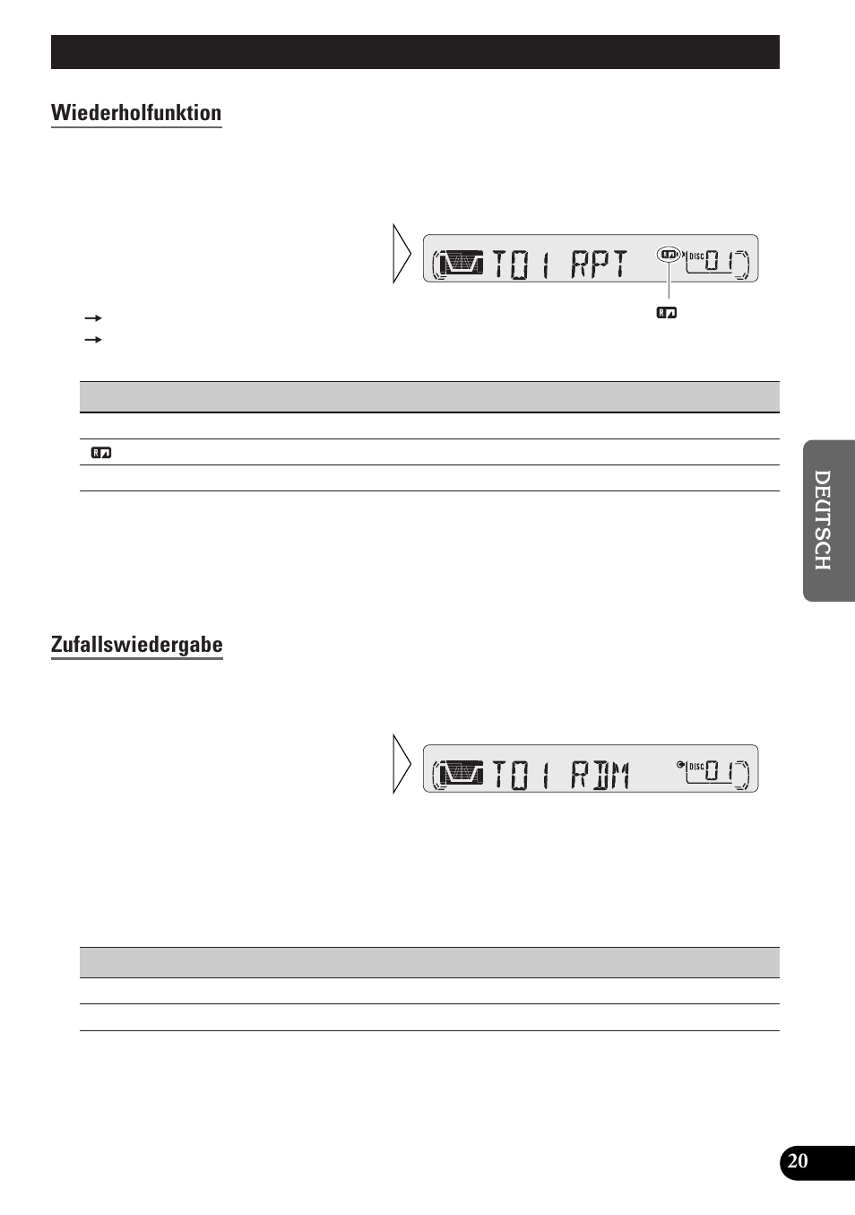 Cd-wechslerfunktionen, Wiederholfunktion, Zufallswiedergabe | Pioneer KEH-P4010RB User Manual | Page 85 / 100