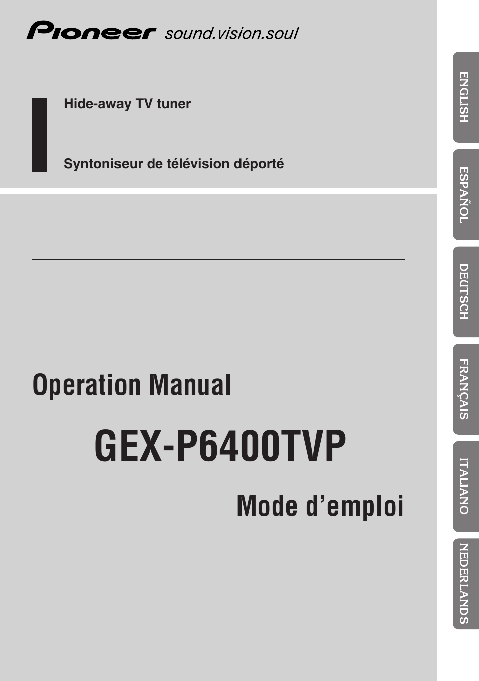 Pioneer GEX-P6400TVP User Manual | 112 pages
