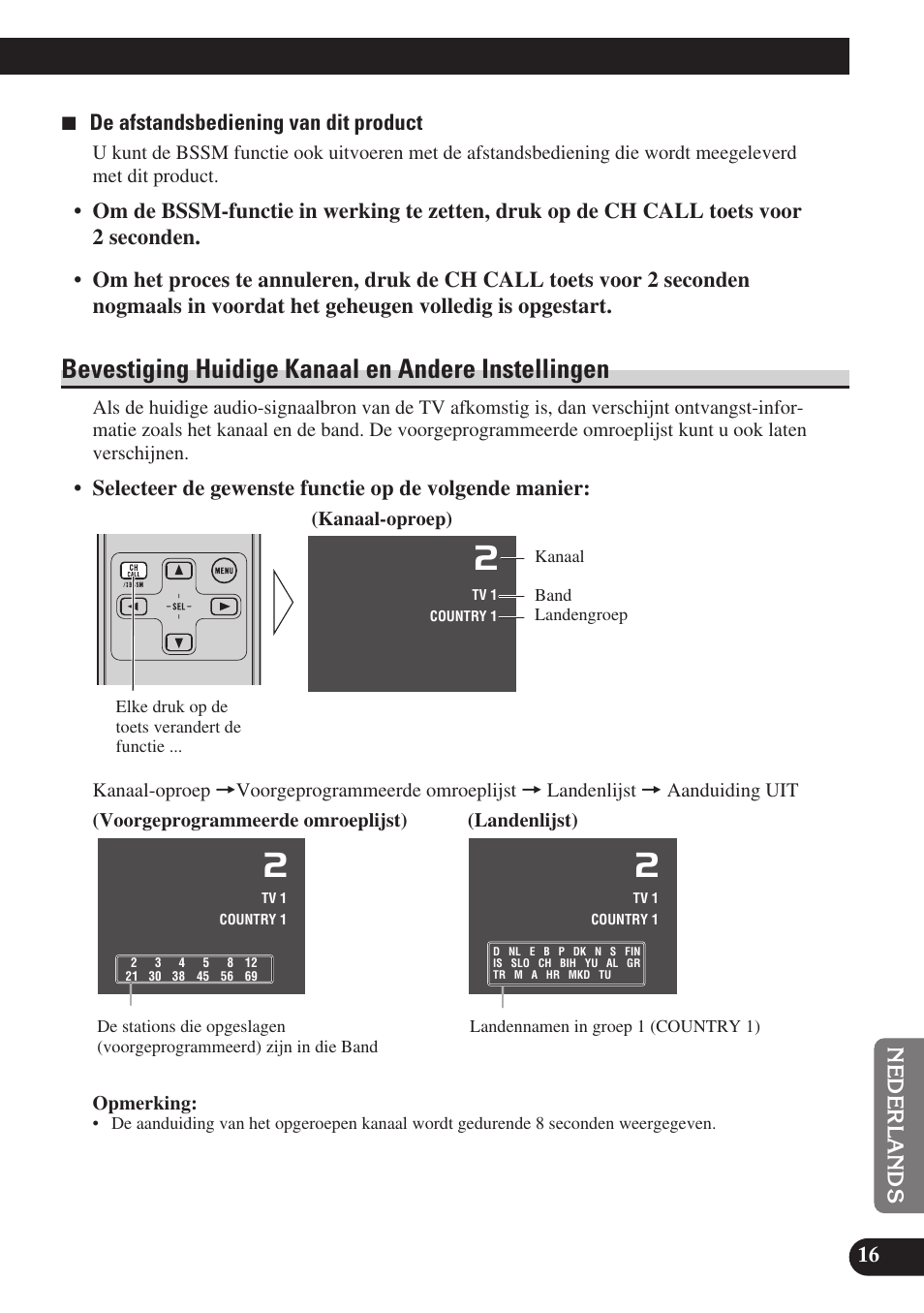 Bevestiging huidige kanaal en, Andere instellingen, Bevestiging huidige kanaal en andere instellingen | Pioneer GEX-P6400TVP User Manual | Page 107 / 112