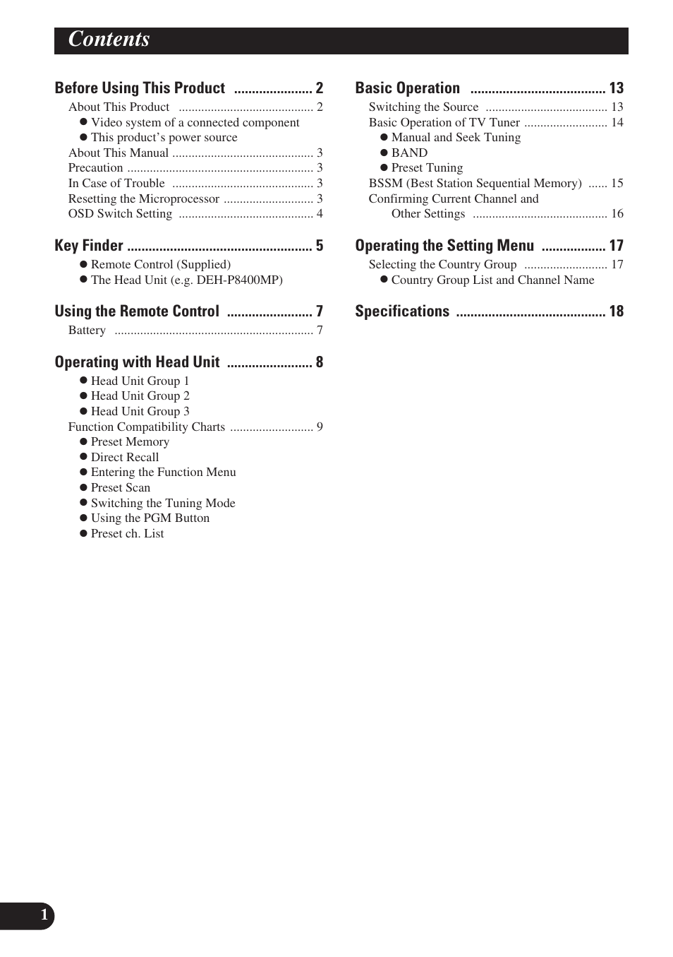 Pioneer GEX-P6400TVP User Manual | Page 2 / 112
