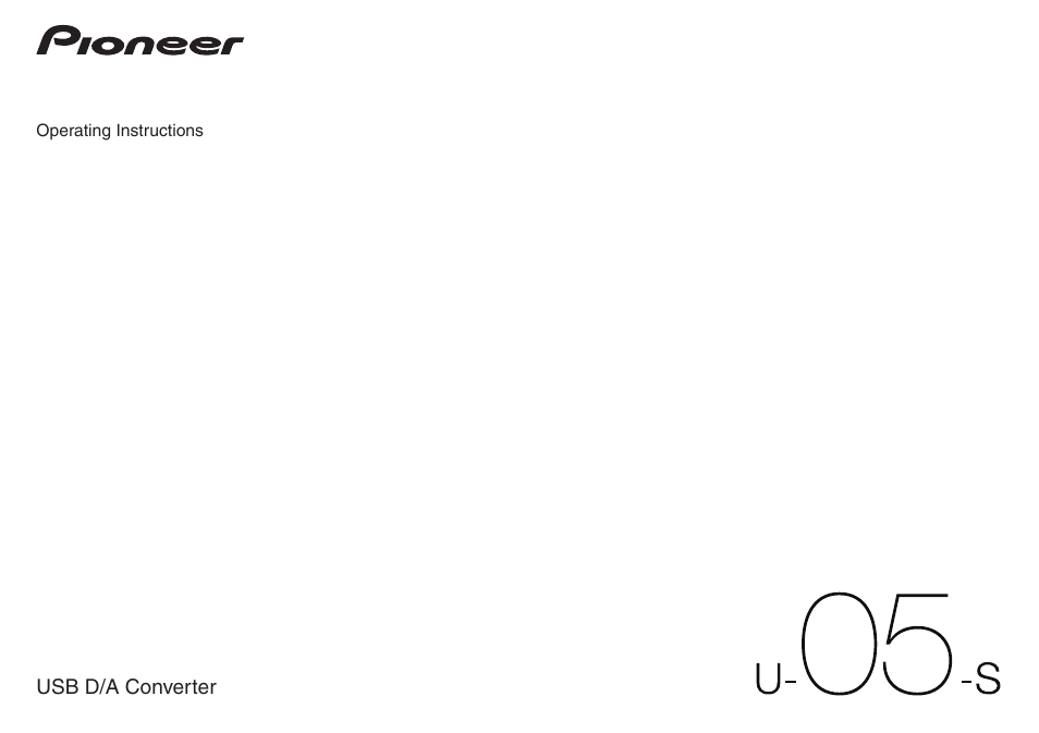 Pioneer U-05-S User Manual | 14 pages