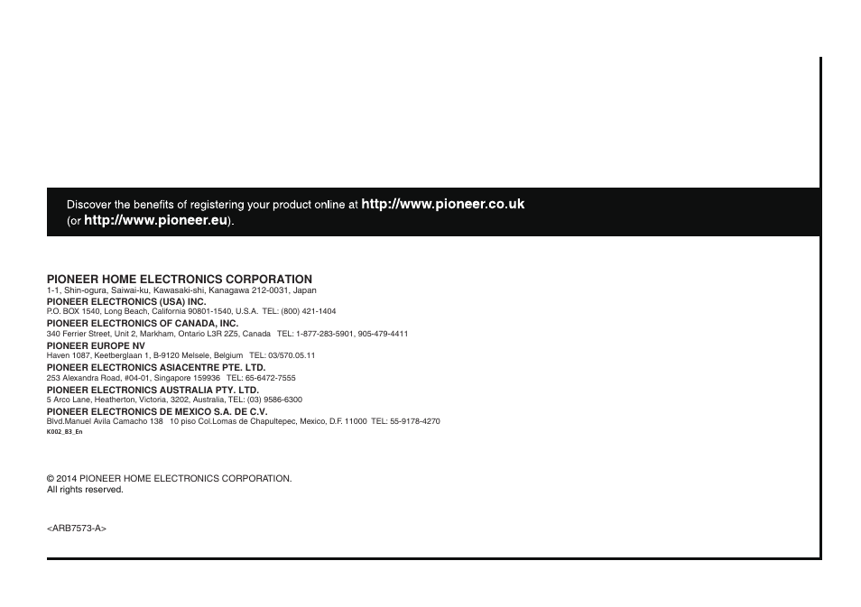Pioneer U-05-S User Manual | Page 14 / 14