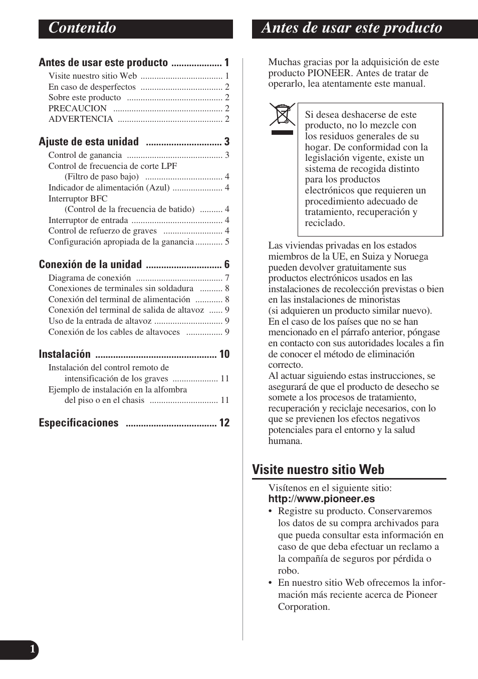 Pioneer GM-D8400M User Manual | Page 14 / 86
