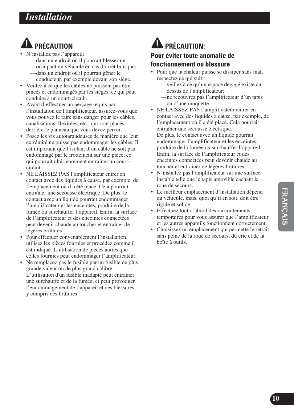 Installation | Pioneer GM-D8400M User Manual | Page 47 / 86