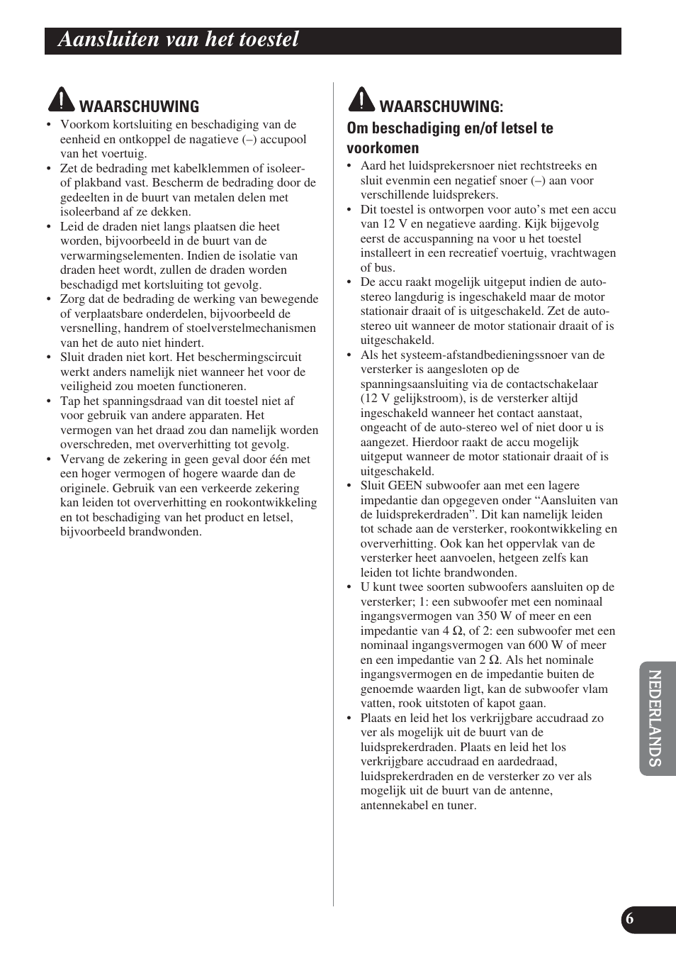 Aansluiten van het toestel | Pioneer GM-D8400M User Manual | Page 67 / 86