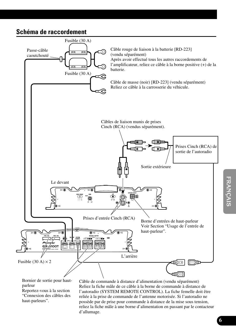 Schéma de raccordement | Pioneer GM-5100T User Manual | Page 43 / 73
