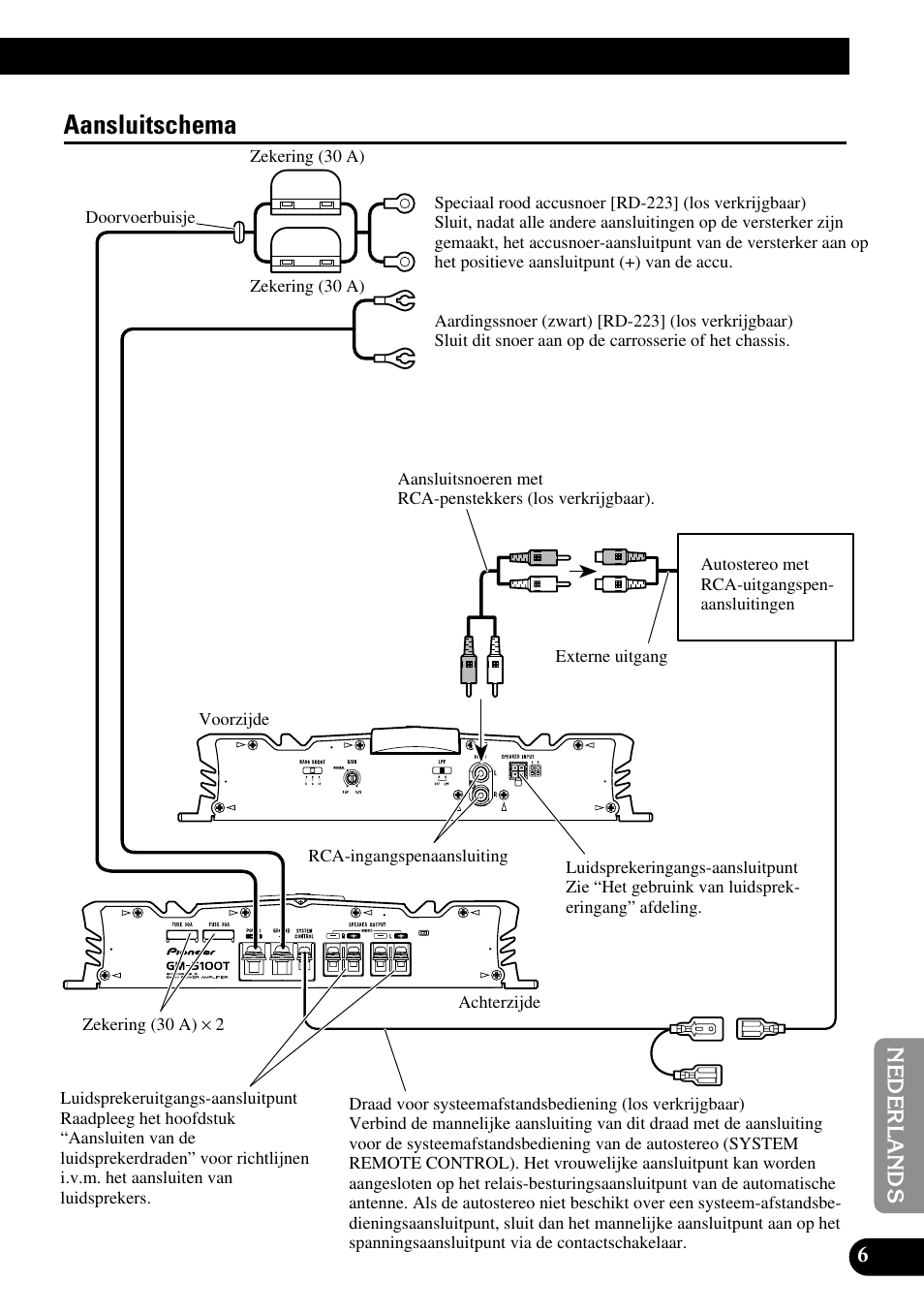 Aansluitschema | Pioneer GM-5100T User Manual | Page 67 / 73