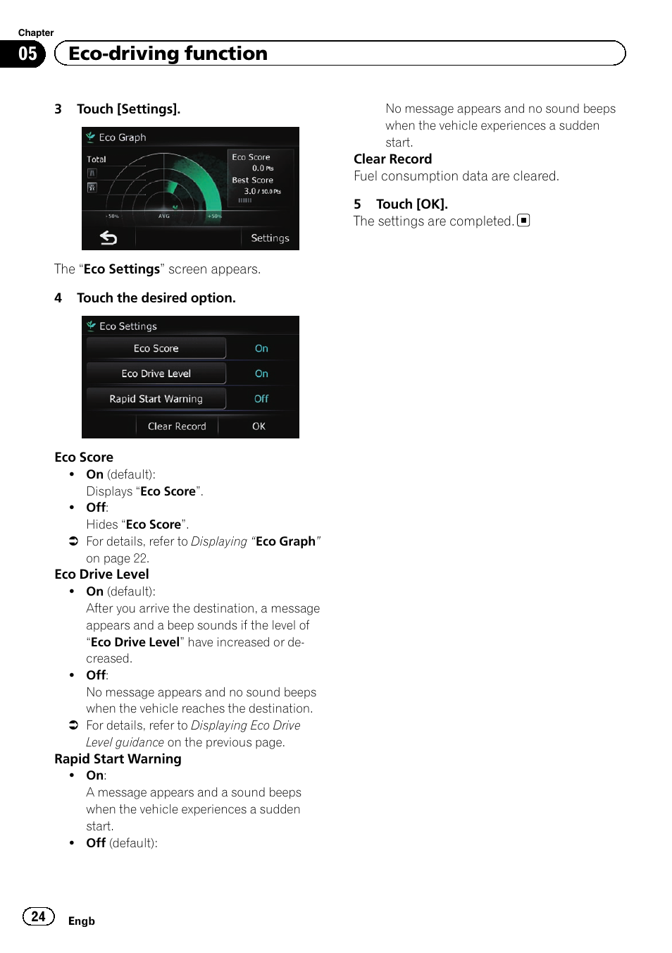 05 eco-driving function | Pioneer AVIC-F220 User Manual | Page 24 / 80