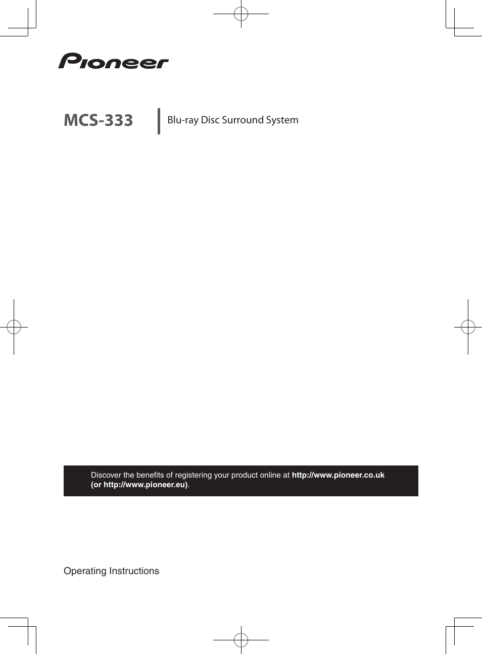 Pioneer MCS-333 User Manual | 76 pages