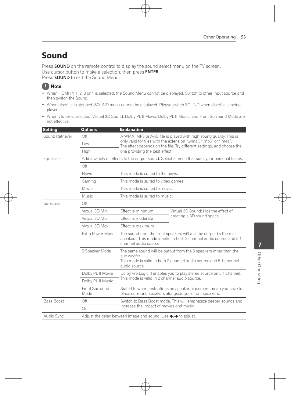 53 sound, Sound | Pioneer MCS-333 User Manual | Page 53 / 76