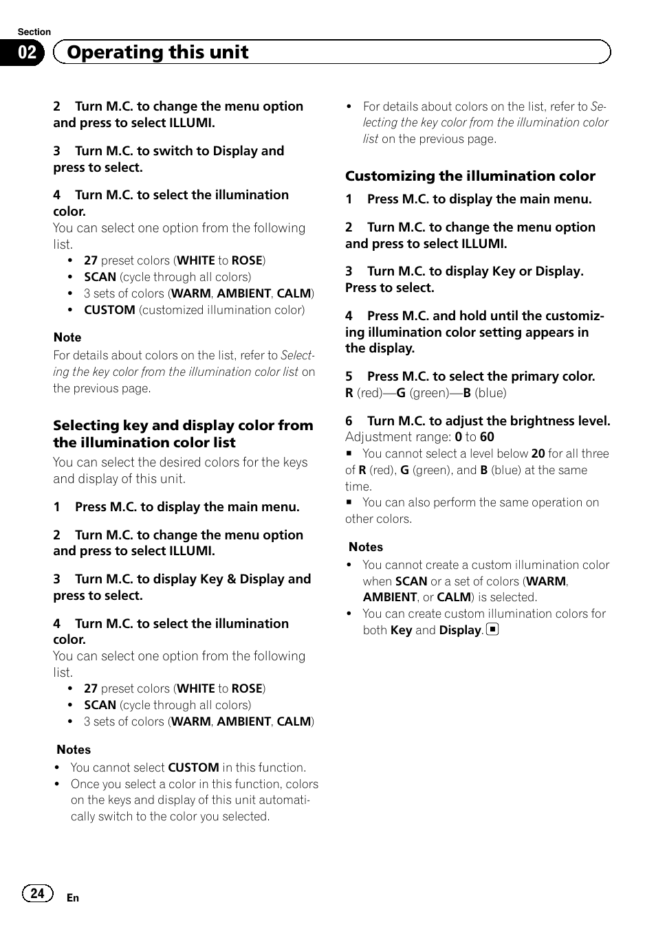 02 operating this unit | Pioneer DEH-8400BT User Manual | Page 24 / 36