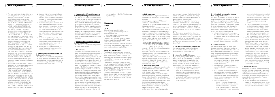 Licence agreement, Licenses | Pioneer AVIC F500BT User Manual | Page 3 / 6