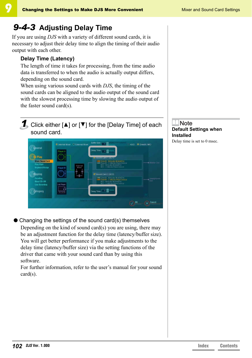 4-3 adjusting delay time, Adjusting delay time, 4-3 adjusting delay time’ p.102 | Pioneer DJS User Manual | Page 102 / 155